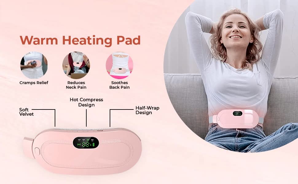 smart menstrual heating pad heat & vibration relief belt smart menstrual heating pad heat & vibration relief belt